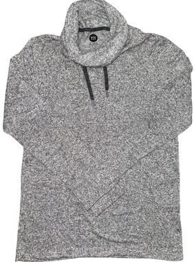 Express One Eleven Cowl Neck Tunic Sweater Gray Marled Soft Stretch Small Top